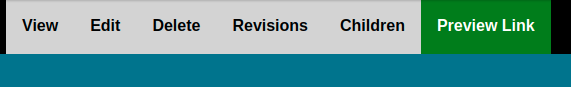 Screenshot of 'Preview link' in the backend of Drupal.