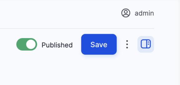 Screenshot of 'Published' toggle in the backend of Drupal.