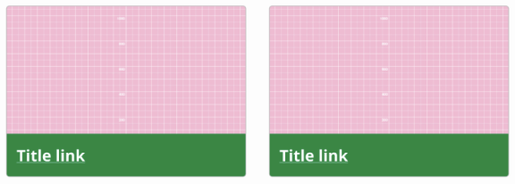 Screenshot of box link and box link listing in Drupal. A pink box with a title link in screen below it.